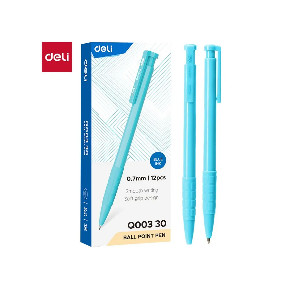 [6935205320186] Pen Ball Point Daily 0.7  Blue Q003 - Deli 