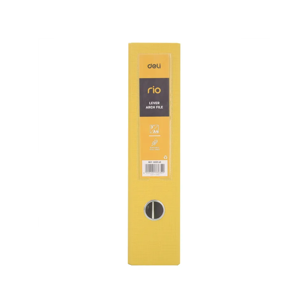 File Lever Arch 70mm PP Yellow - Deli