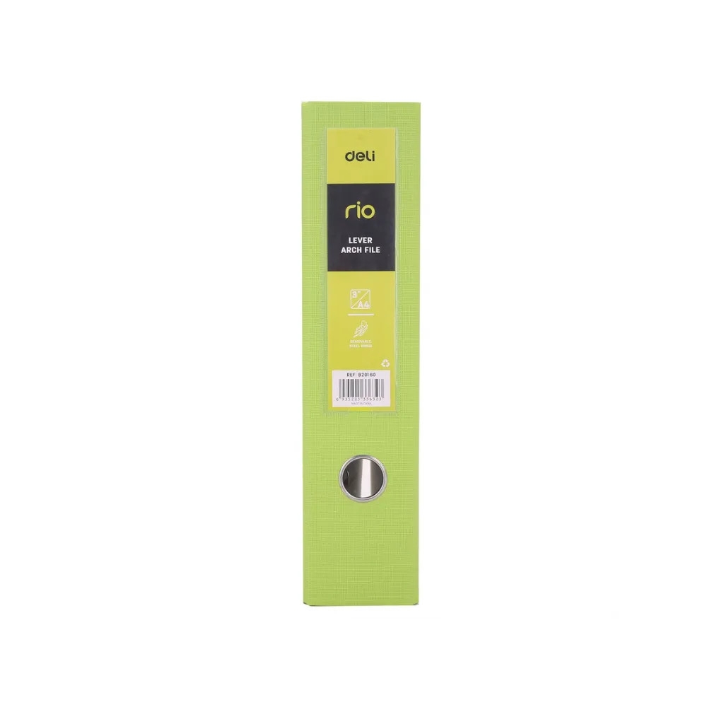 File Lever Arch 70mm PP Green - Deli