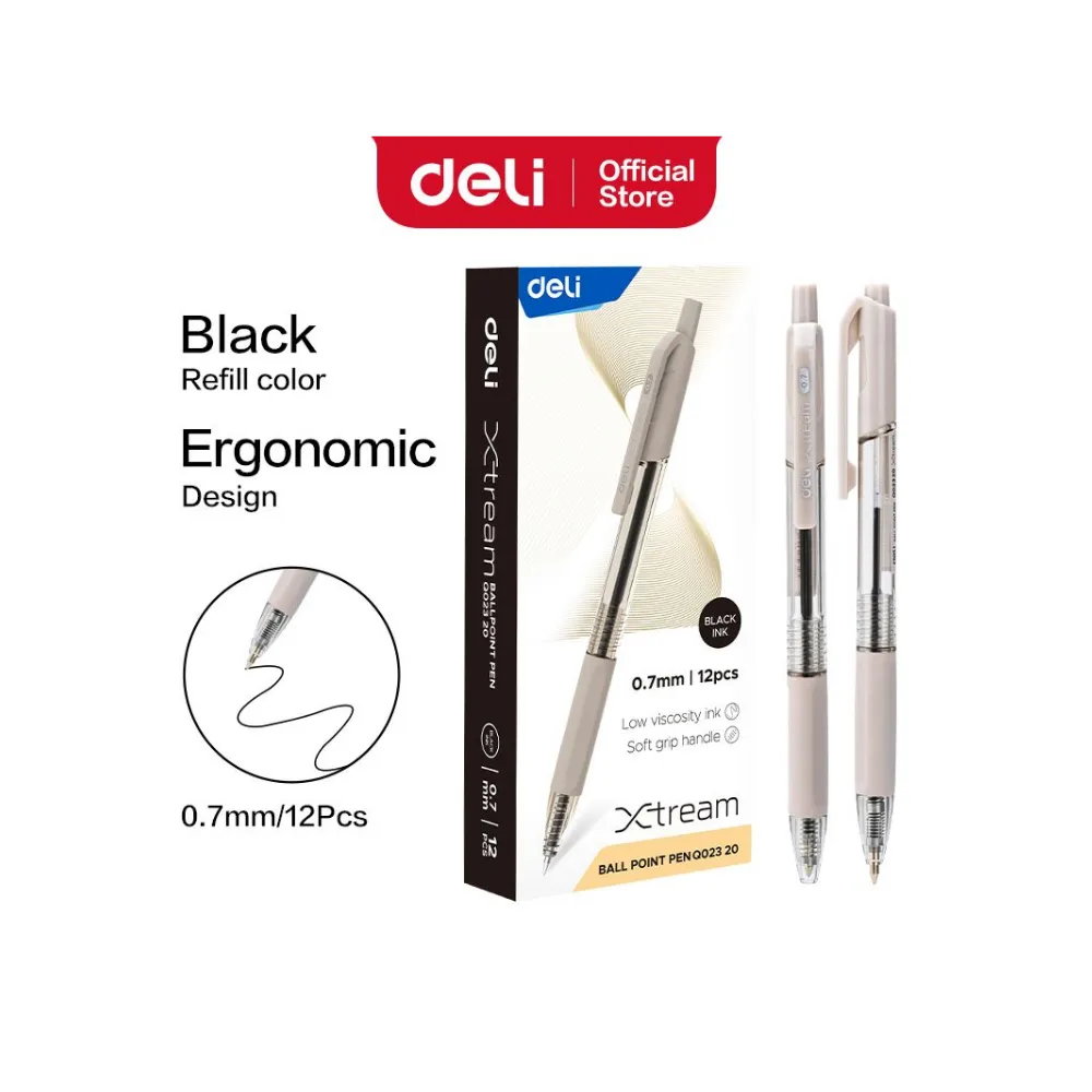 Pen Xtreme Retractable 0.7 Black - Deli 