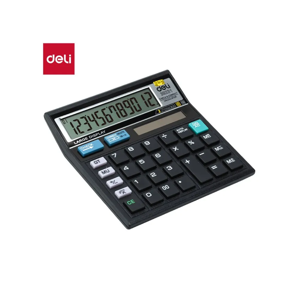 Calculator Desktop Plastic 12 digits Black - Deli