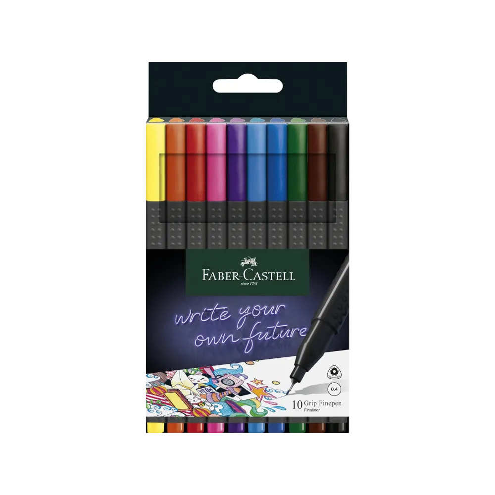 Pen Grip Finepen Fineliner 0.4 10`s Faber-Castell