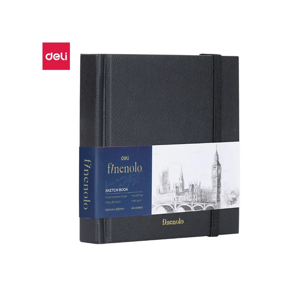 [6941798407654] Sketch Book 120x120 40 Sht Black EC285 - Finenolo