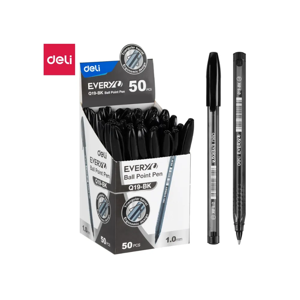[6941798422978] Pen Every Ball Point 1.0 Black Q19-BK Box 50`s - Tech