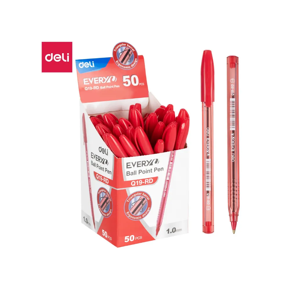 [6941798423586] Pen Every Ball Point 1.0 Red Q19-RD Box 50`s - Tech