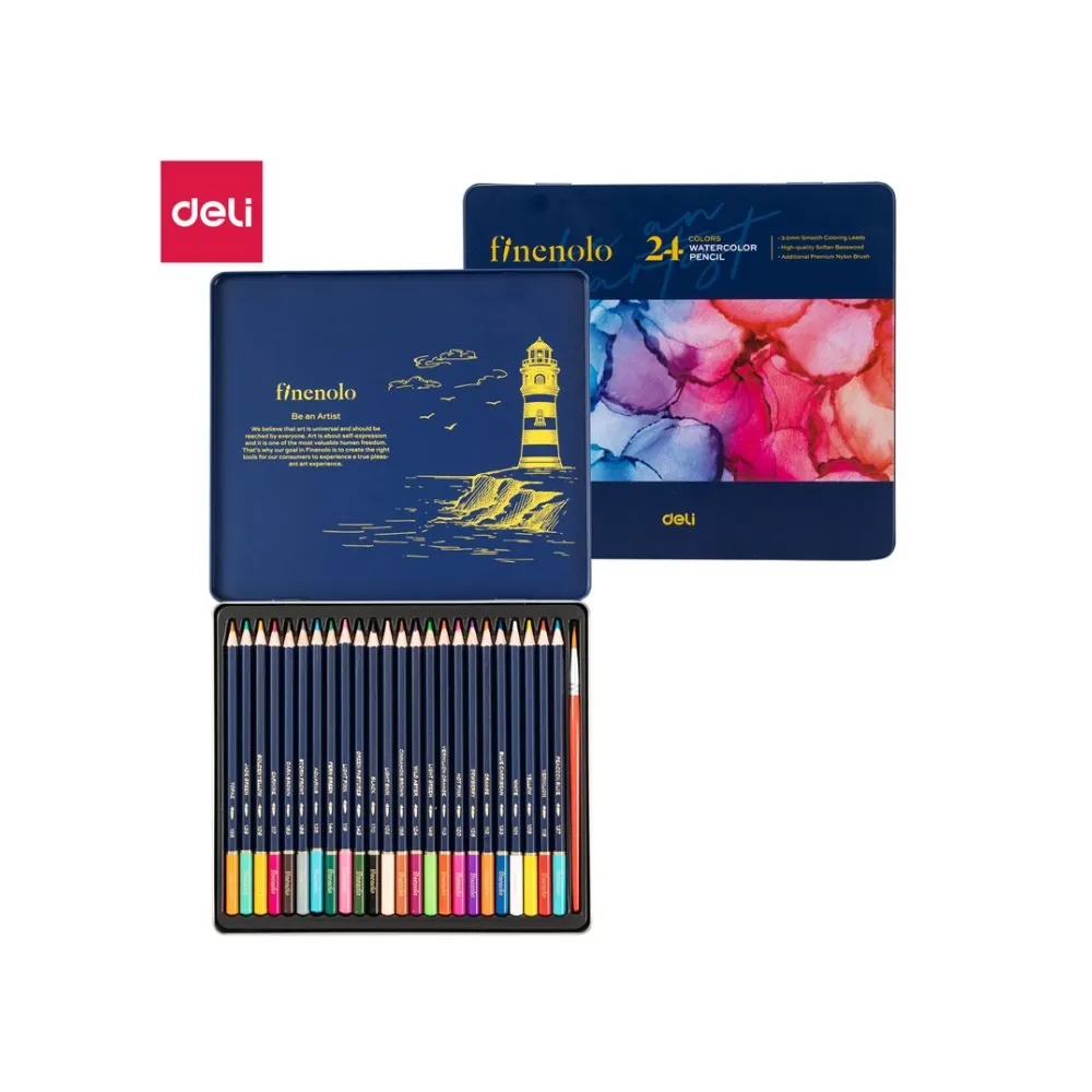 Watercolor Pencil 24 Metal Case EC129-24 - Finenolo