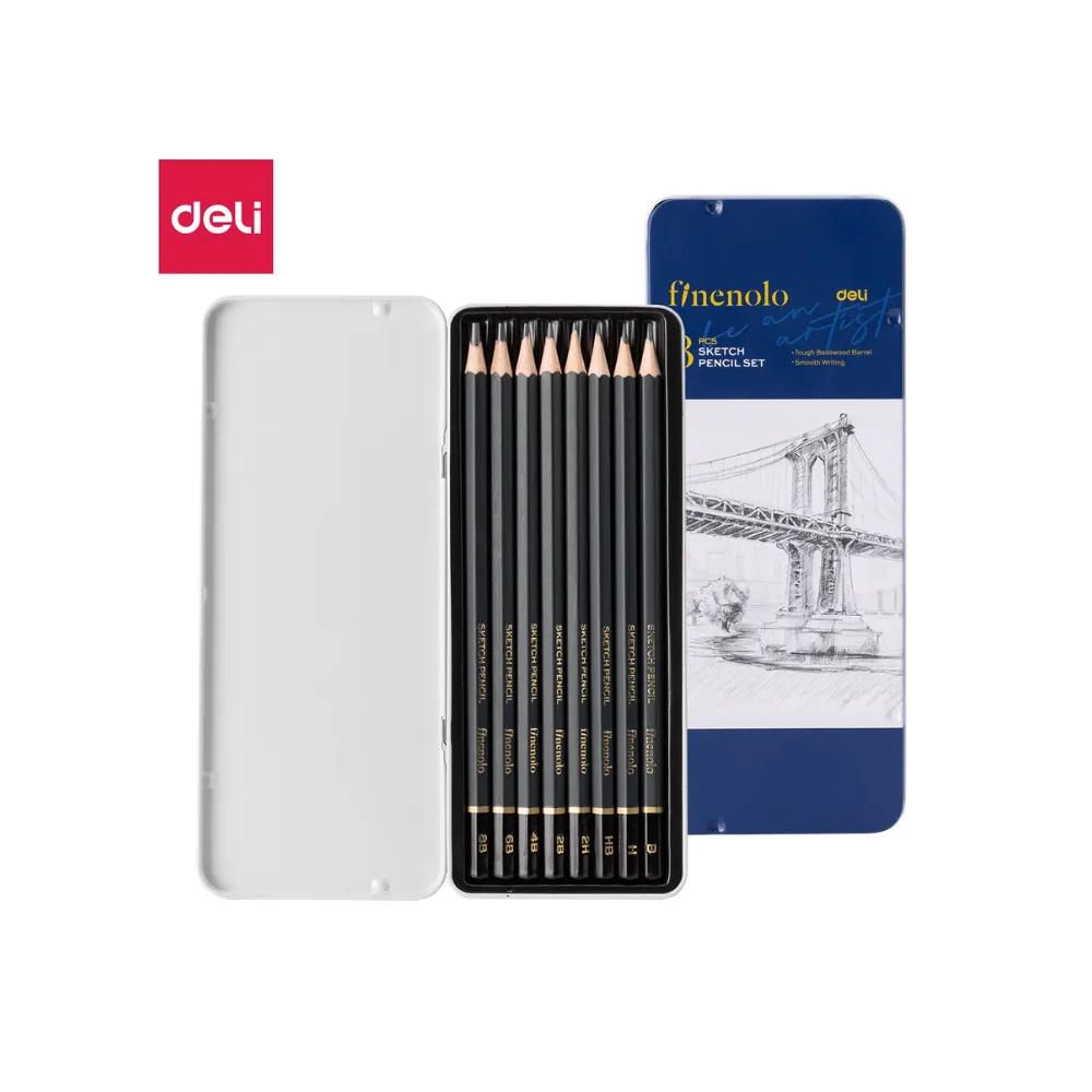 Pencil Sketching Set 8pcs Metal Case - Finenolo