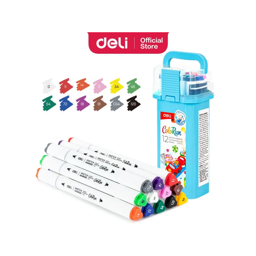 Marker Sketch Dual Tip 12`s Water Base - Deli