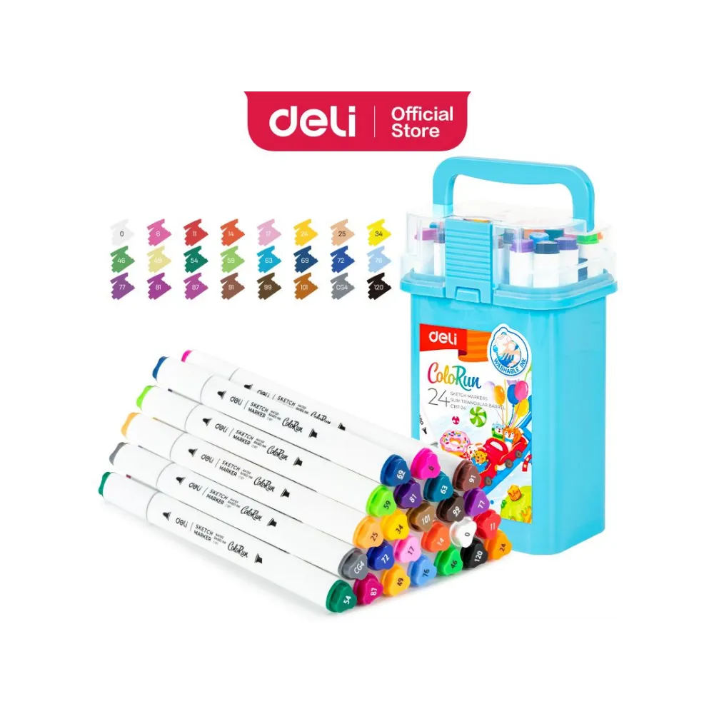 Marker Sketch Dual Tip 24`s Water Base - Deli